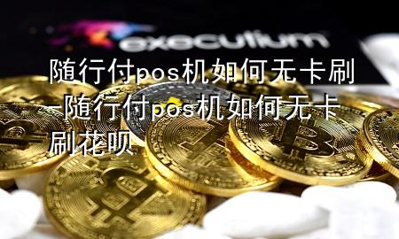 随行付pos机如何无卡刷-随行付pos机如何无卡刷花呗