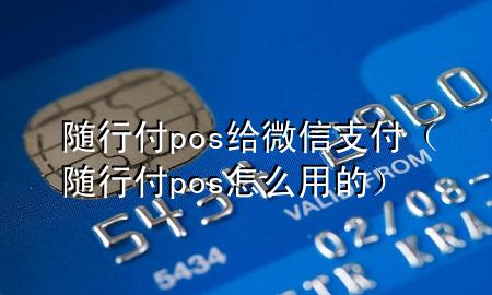 随行付pos给微信支付(随行付pos怎么用的)