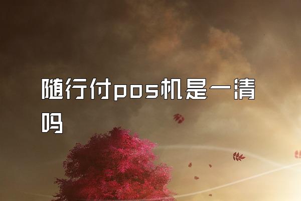 随行付pos机是一清吗