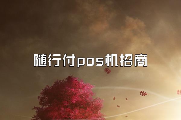 随行付pos机招商